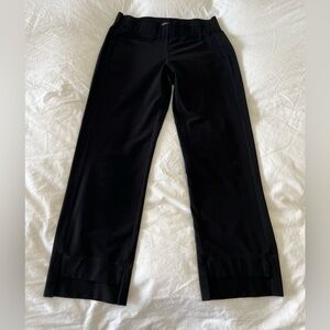 Eileen Fisher | SZ S | Black Pull On Pants | Cropped Step Hem | Mid Rise